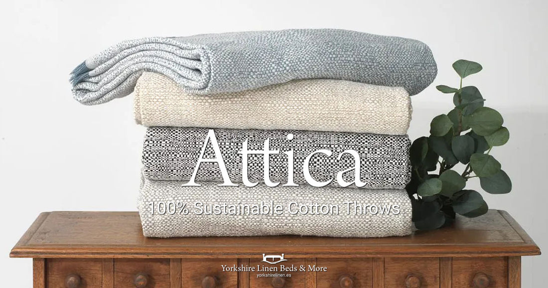 Attica 100% Sustainable Cotton Throws - Yorkshire Linen Beds & More