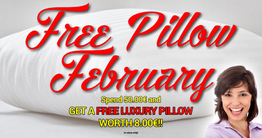 Free Pillow February yorkshire Linen Warehouse Mijas Marbella OG