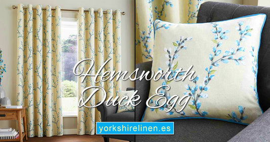 Hemsworth Duck Egg Matching Curtains & Cushions