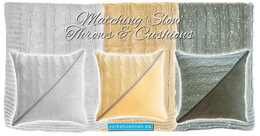 Matching Slow Throws and Cushions from Yorkshire Linen Warehouse, Mijas & Marbella