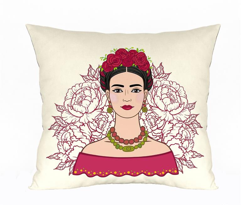 Frida Kahlo Cushion Collection, Frida Floral Circle