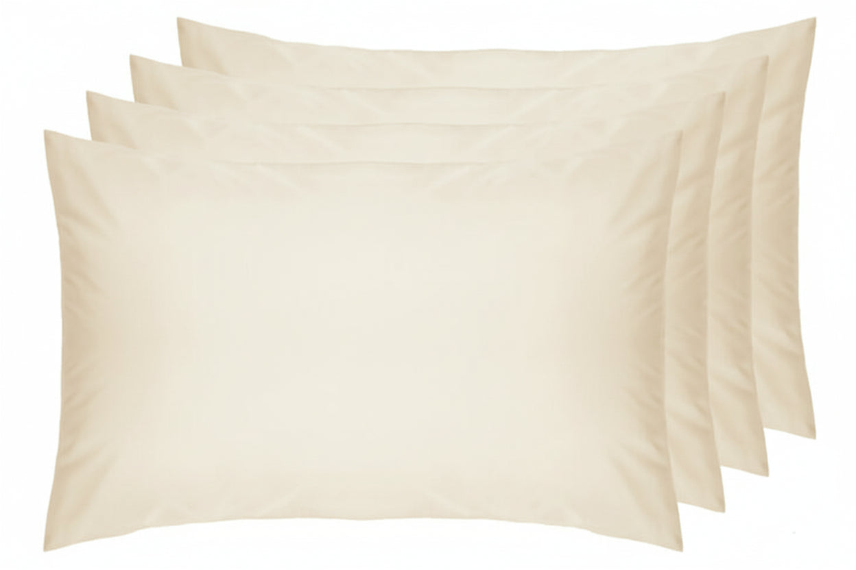 100% Cotton Percale Pillowcase, Ivory - OFFER 4 Pack!