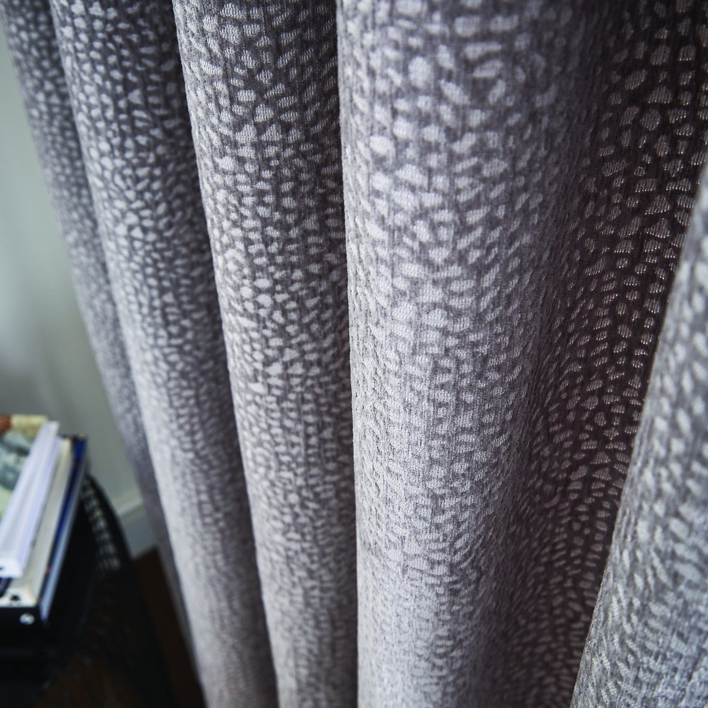 Eros Luxury Chenille Jacquard Eyelet Curtains, Champagne REDUCED TO CLEAR