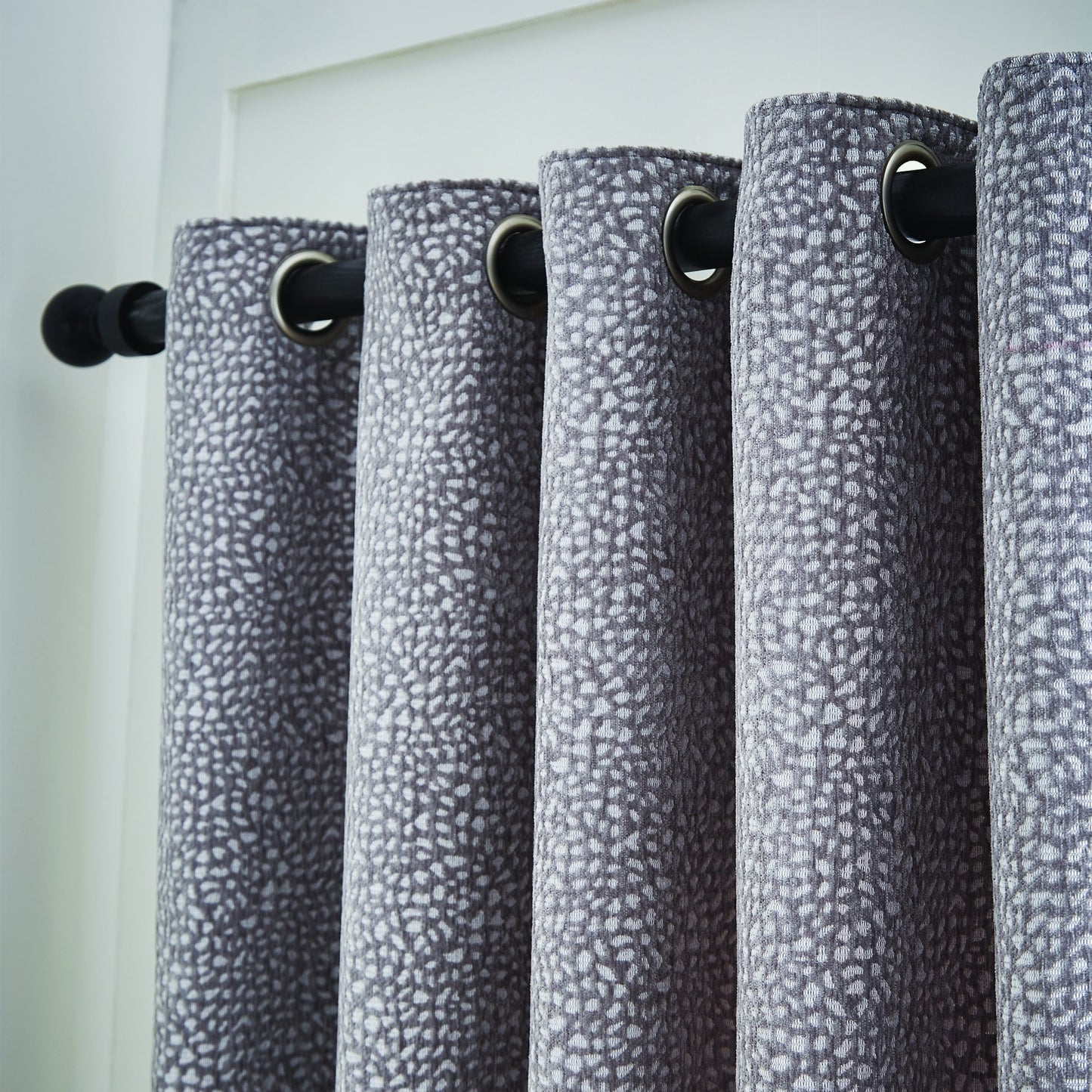 Eros Luxury Chenille Jacquard Eyelet Curtains, Champagne REDUCED TO CLEAR
