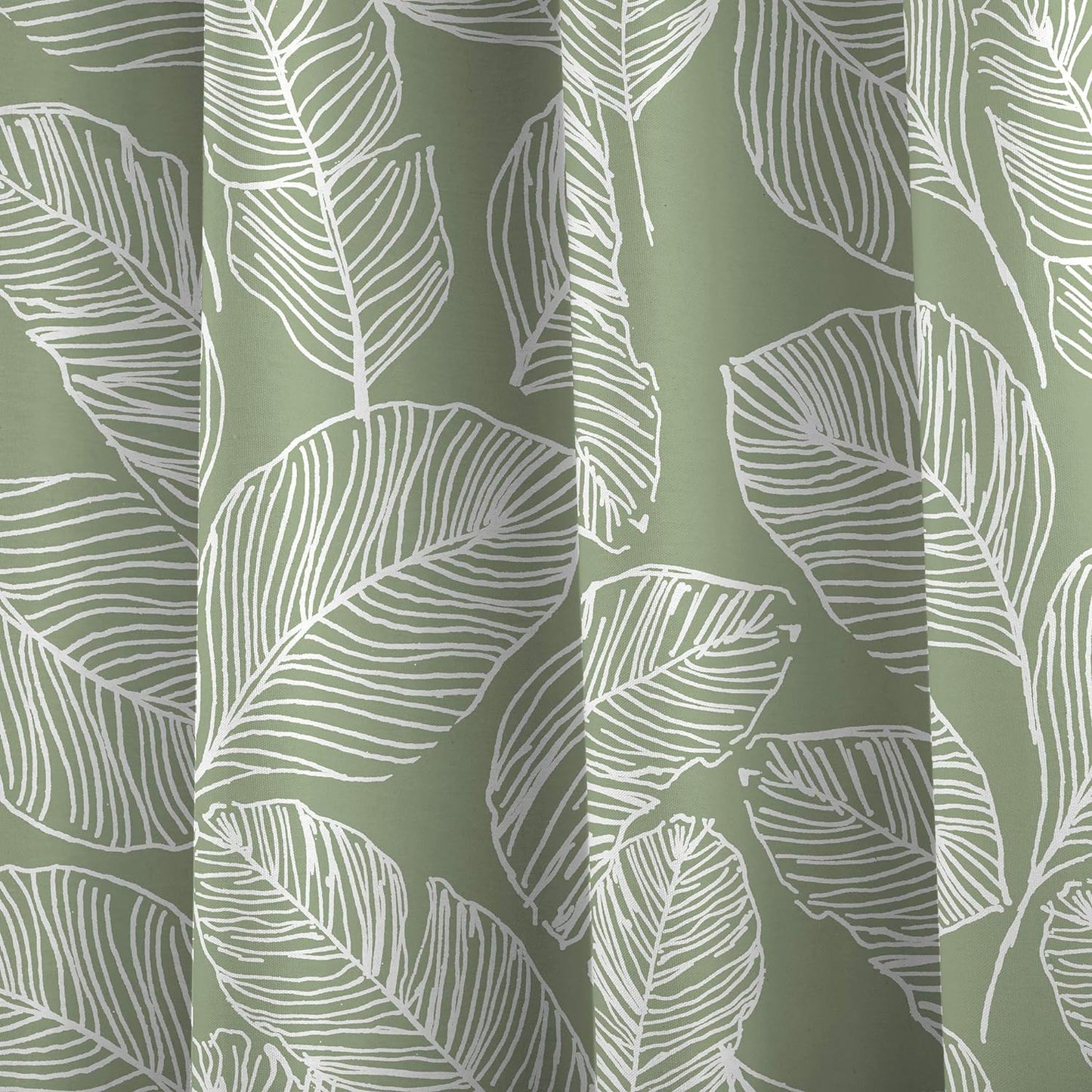 Mateus Scandi Leaf Eyelet Curtains, Green