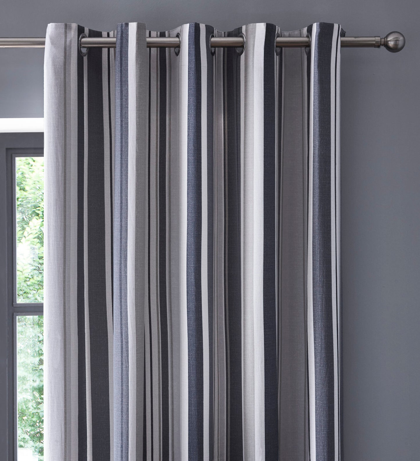 Park Avenue Ring Top Curtains, Charcoal SALE