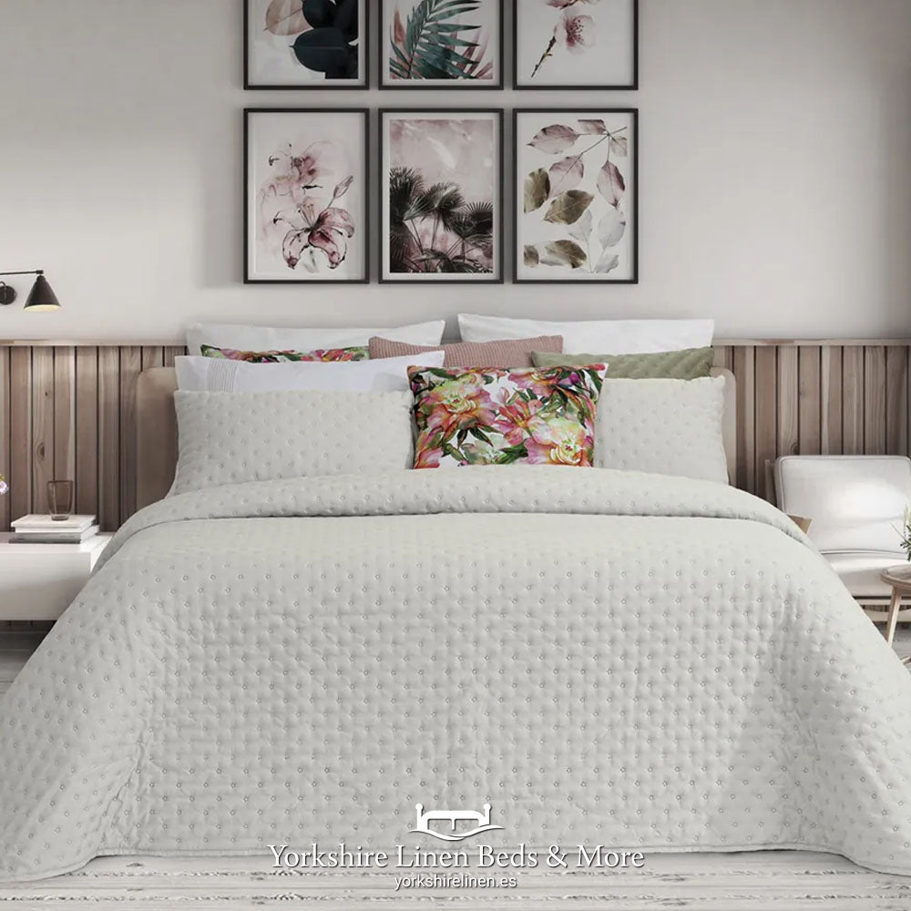 Alana Stonewash Bedspread Range, Beige - Bedspreads & Throws - Yorkshire Linen Beds & More
