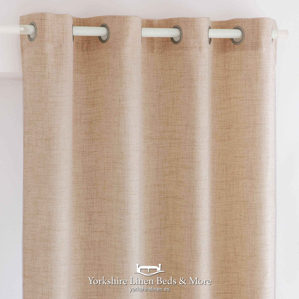Alaya Eyelet Linen Style Curtain Panels, Terracotta - Curtains & Voiles - Yorkshire Linen Beds & More