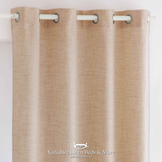 Alaya Eyelet Linen Style Curtain Panels, Terracotta - Curtains & Voiles - Yorkshire Linen Beds & More