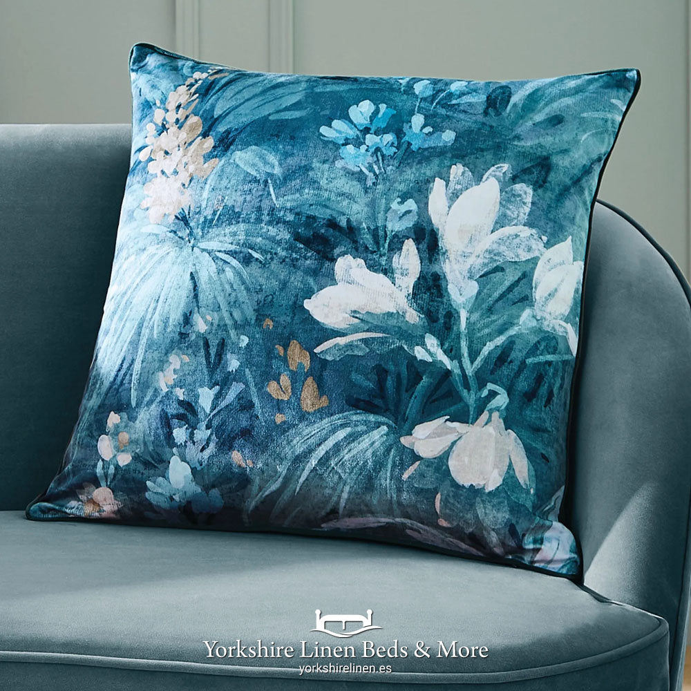 Anthea Luxury Velour Cushions, Teal - Cushions & Cushion Covers - Yorkshire Linen Beds & More