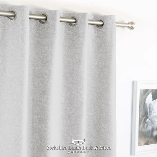 Arisa Ring Top Black Out Curtain, White - Curtains & Voiles - Yorkshire Linen Beds & More