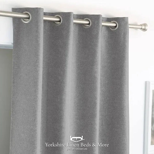 Arisa Ring Top Blackout Curtain, Grey - Curtains & Voiles - Yorkshire Linen Beds & More