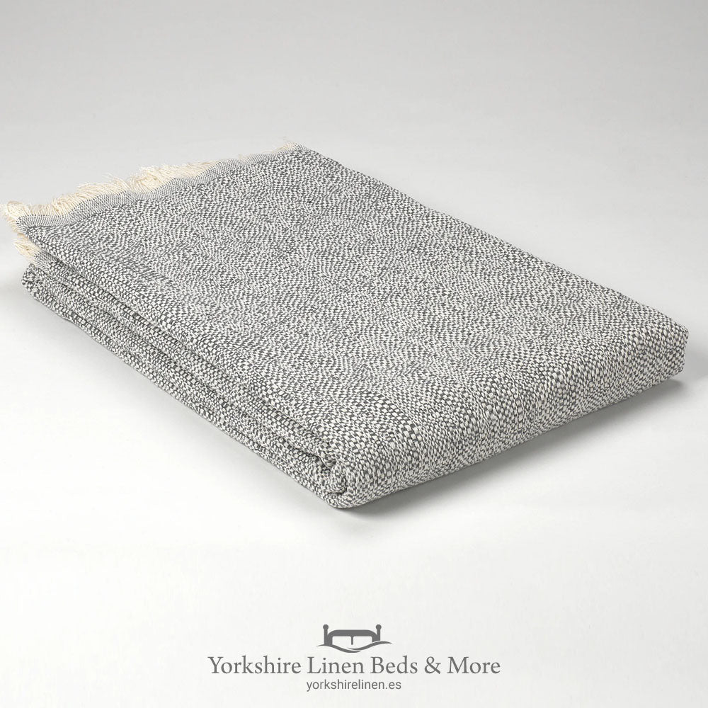 Attica Cotton Multi Use Throw, Grey - Throws & Bedspreads - Yorkshire Linen Beds & More