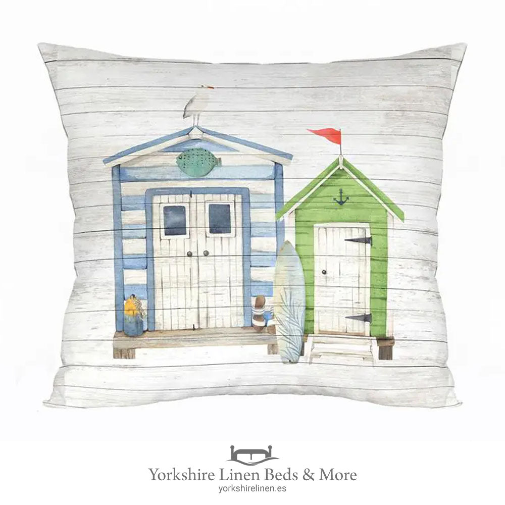 Beach Huts Cushions Surfboard, 1963 - Cushions & Cushion Covers - Yorkshire Linen Beds & More