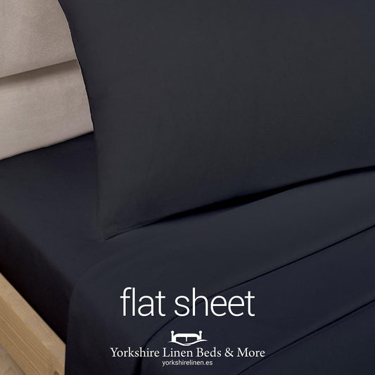 Black Polycotton Flat Sheets - Yorkshire Linen Beds & More P03