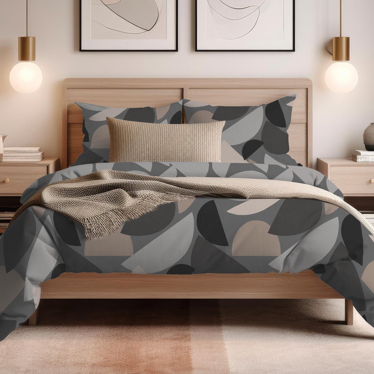 Boden Abstract Duvet Set, Charcoal SALE ON LINE ONLY -SALE !