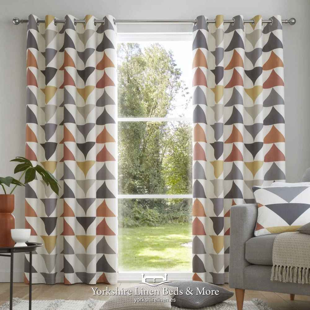 Broderick Ring Top Curtains, Spice - Curtains & Voiles - Yorkshire Linen Beds & More