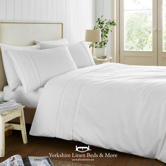 Broderie Anglaise Duvet Set - White