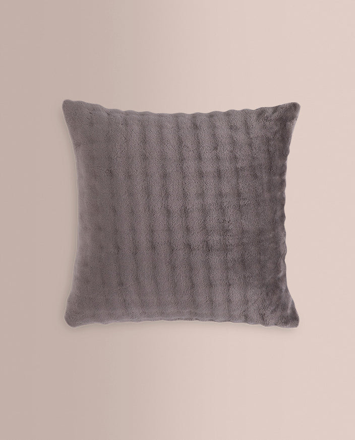 Icelandia Value Faux Fur Throws and Cushions, Charcoal