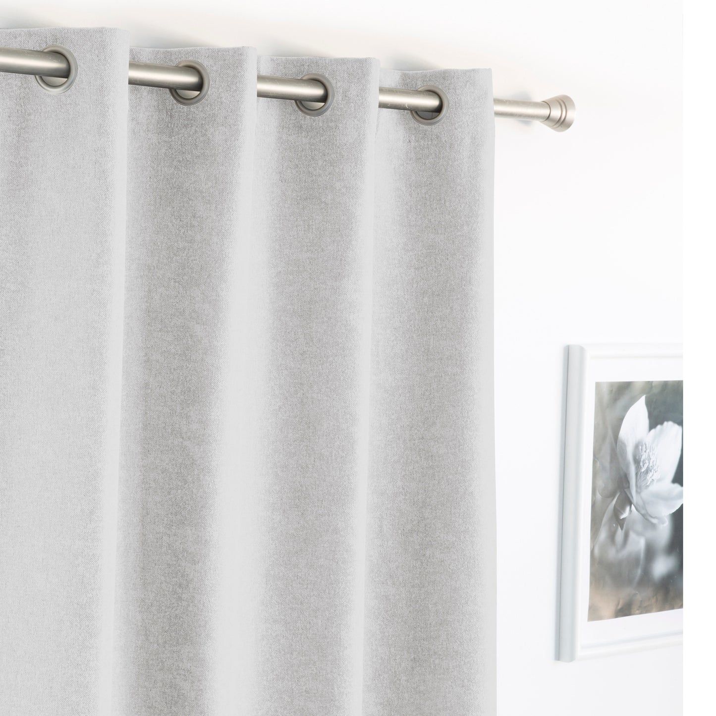 Arisa Ring Top Black Out Curtain, White