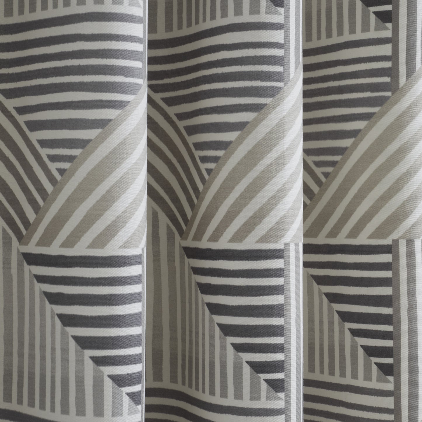 Campbell Geometric Ring Top Curtains, Natural SALE