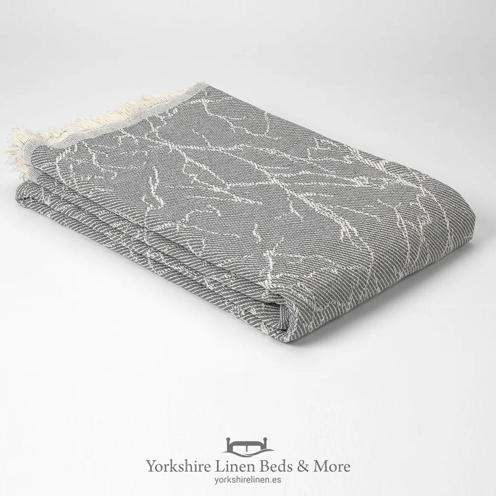 Carrera 100% Recycled Cotton Throws, Charcoal - Bedspreads & Throws - Yorkshire Linen Beds & More