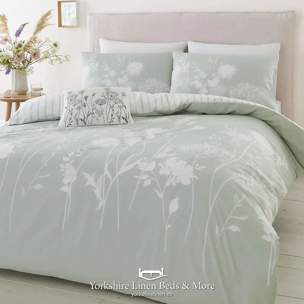 Catherine Lansfield Meadowsweet Duvet Set, Green - Duvet Covers & Sets - Yorkshire Linen Beds & More, Mijas & Marbella