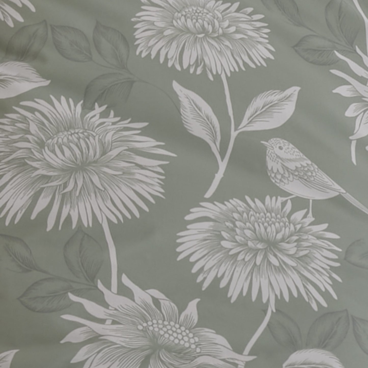 Chrysanthemum Green Reversible Duvet Set