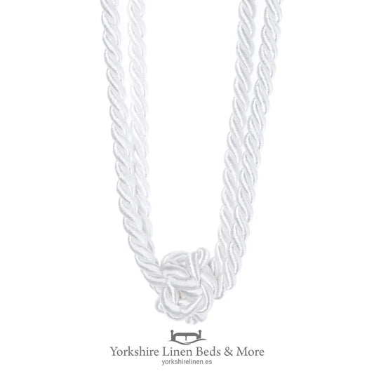 Classic Knot Tieback, White - Curtains & Accessories - Yorkshire Linen Beds & More