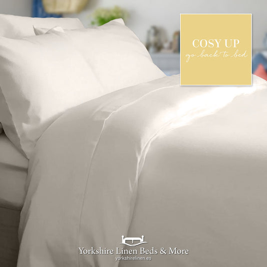 Cosy Up 100% Cotton Flannelette Sheet Sets, Beige