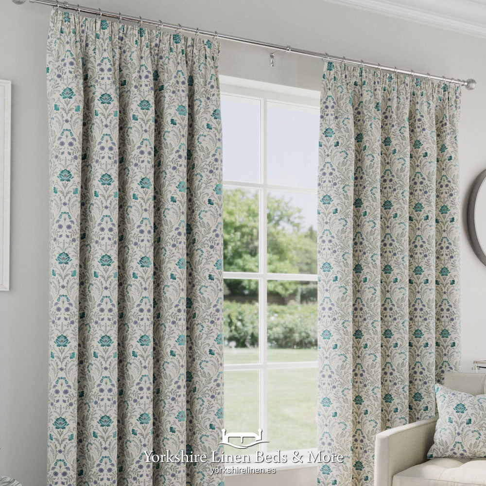 Cotswold Pencil Pleat 100% Blackout Curtains, Blue - Curtains & Voiles - Yorkshire Linen Beds & More