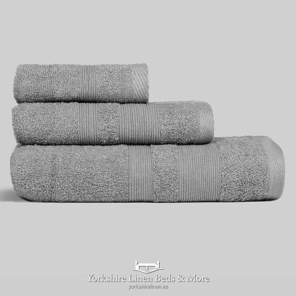 Cotton Caress 400 GSM 100% Cotton Towels, Grey - Towels & Bathroom - Yorkshire Linen Beds & More