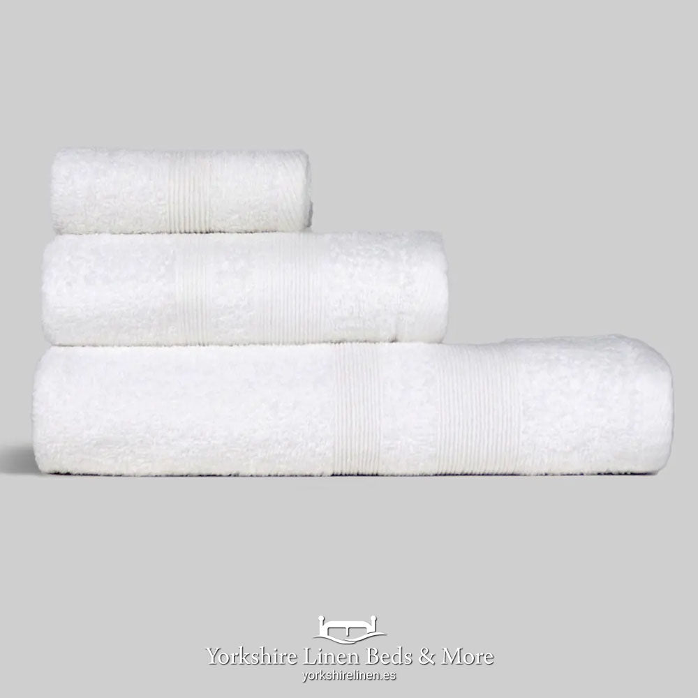 Cotton Caress 400 GSM 100% Cotton Towels, White - Towels & Bathroom - Yorkshire Linen Beds & More
