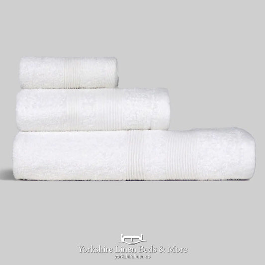 Cotton Caress 400 GSM 100% Cotton Towels, White - Towels & Bathroom - Yorkshire Linen Beds & More