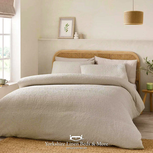Crinkle Seersucker Duvet Set - Natural