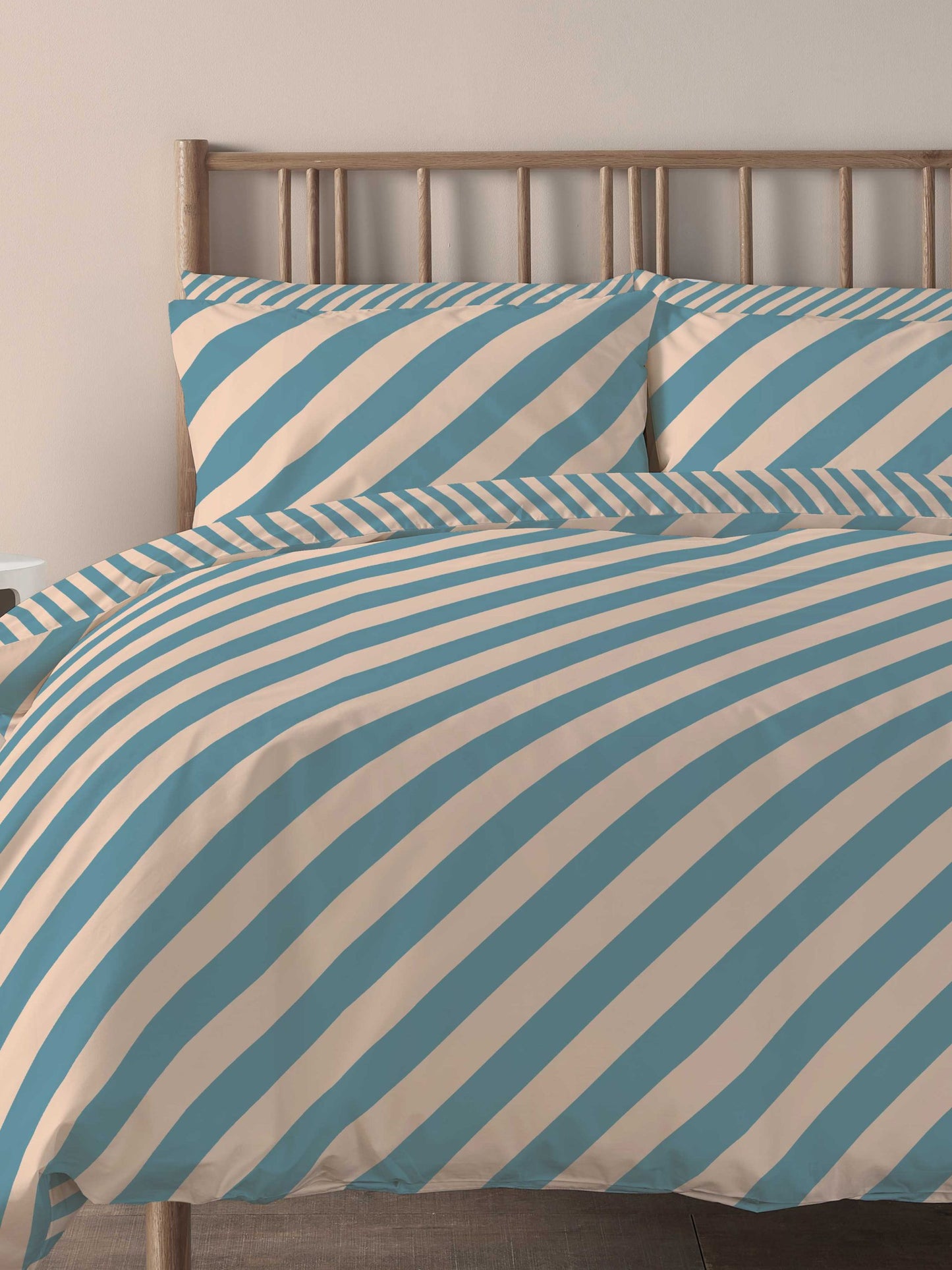Diagonal Stripe Duvet Set, Teal & Peach ON LINE EXCLUSIVE OFFER