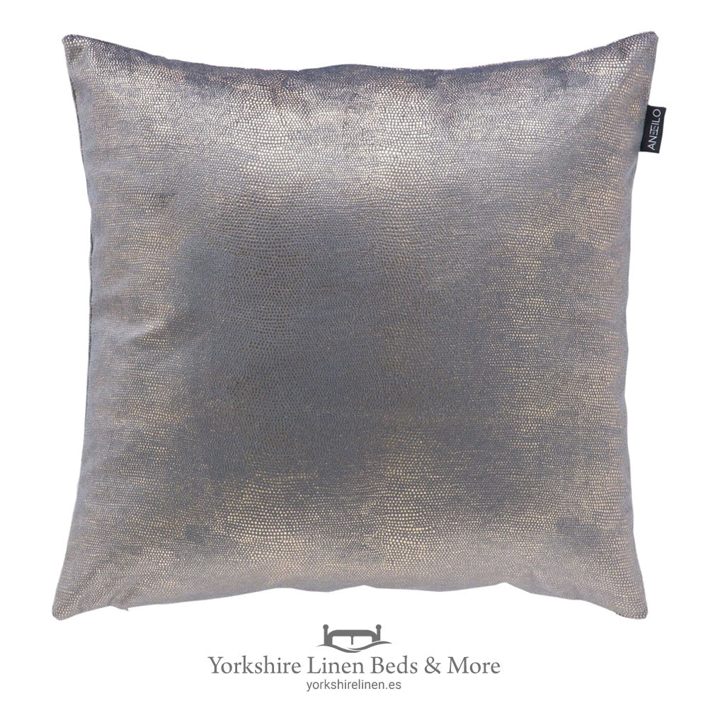 Ebro Luxury Cushion, Steel & Gold - Cushions and Soft Furnishings, Yorkshire Linen Beds & More