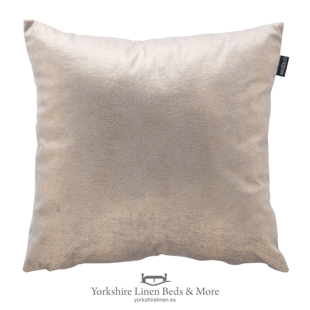 Ebro Luxury Cushion, Stone & Gold - Cushions and Soft Furnishings, Yorkshire Linen Beds & More