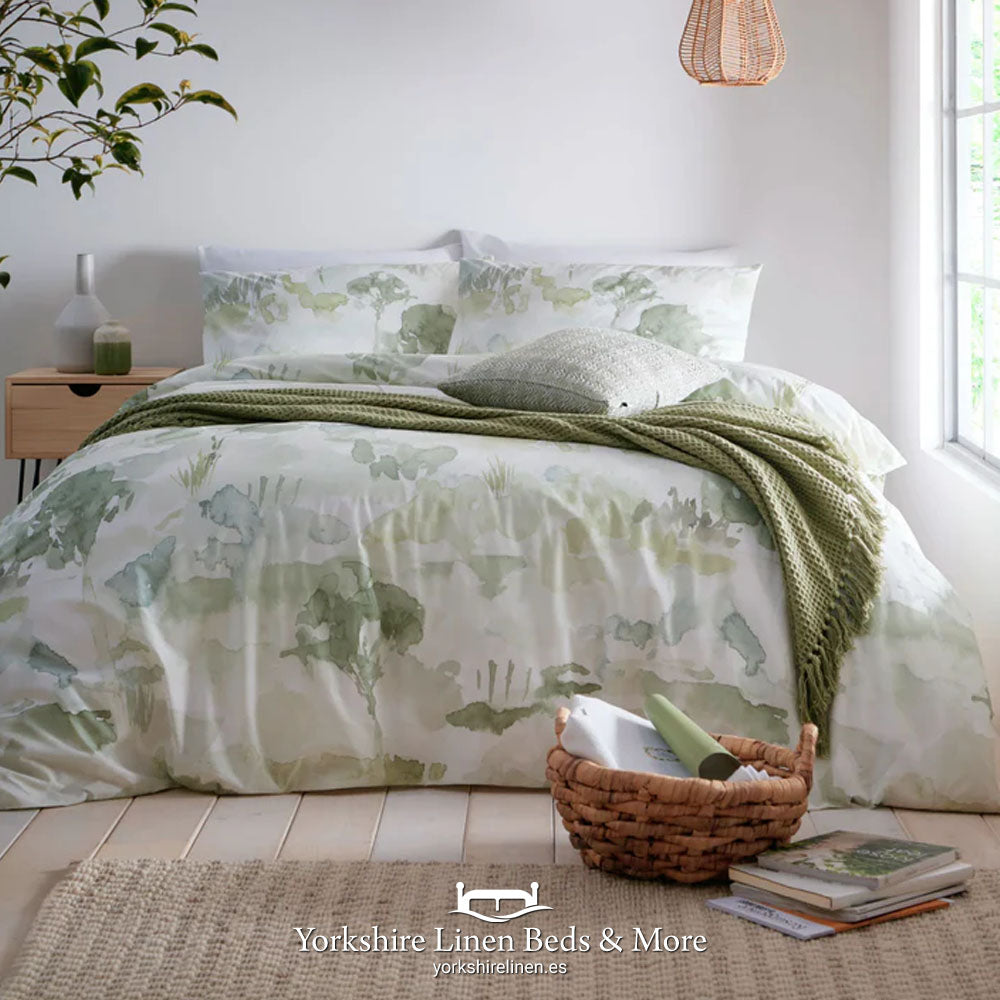 Edale 100 % Cotton Duvet Set-Green
