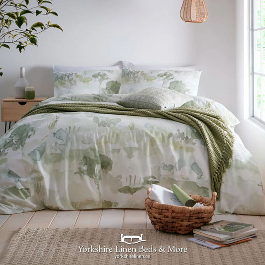 Edale 100 % Cotton Duvet Set-Green