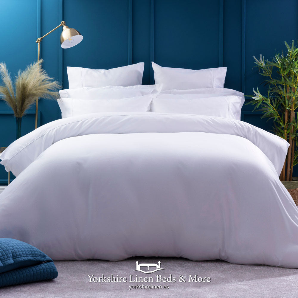 Egyptian Cotton 600 Thread Count Duvet Cover, White - Yorkshire Linen Beds & More, Mijas, Spain
