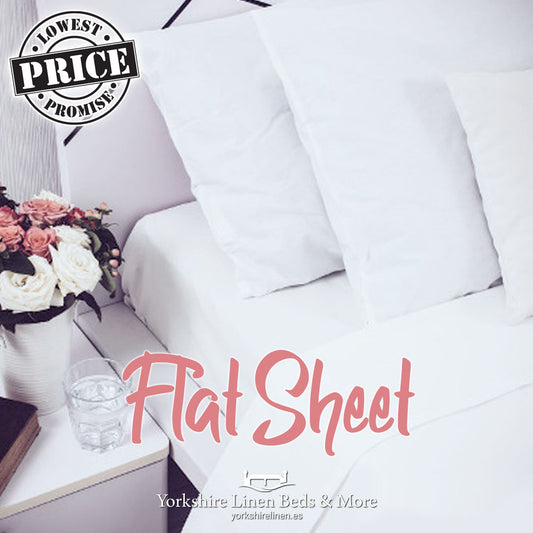 Essential White Flat Polycotton Sheets - Yorkshire Linen Beds & More P01
