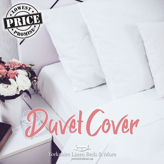 Essential White Polycotton Duvet Cover - Yorkshire Linen Beds & More P01