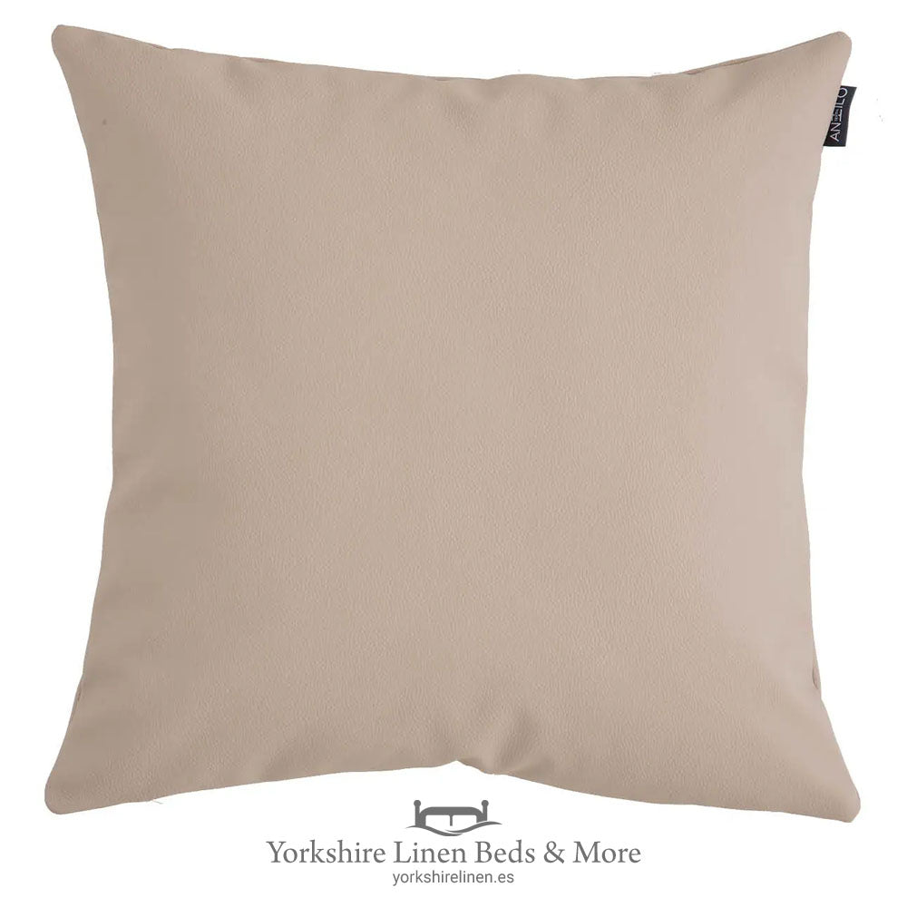 Faux Leather Cushions, Stone - Cushions & Cushion Covers - Yorkshire Linen Beds & More
