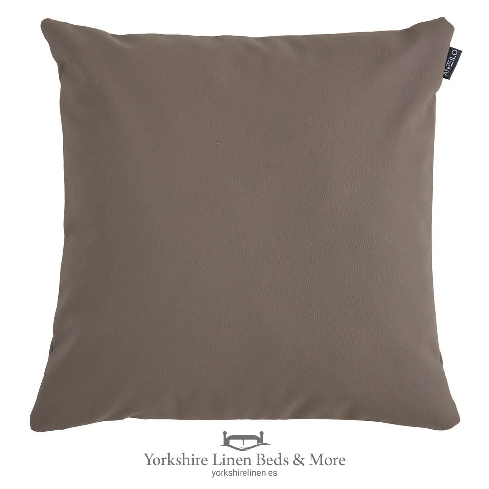 Faux Leather Cushions, Taupe - Cushions & Cushion Covers - Yorkshire Linen Beds & More