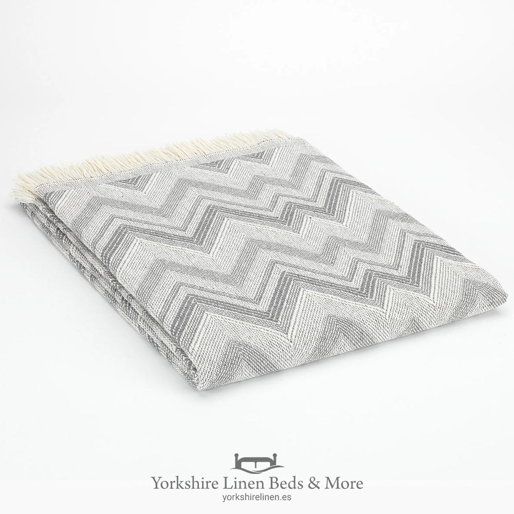 Faz 100% Cotton Multiuse Throw, Grey - Throws, Blankets & Bedspreads - Yorkshire Linen Beds & More