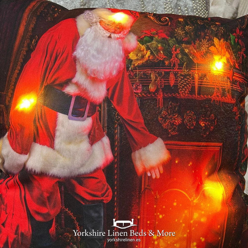 Festive LED Christmas Cushion Range, Santas Chimney - Cushions & Cushion Covers - Yorkshire Linen Beds & More