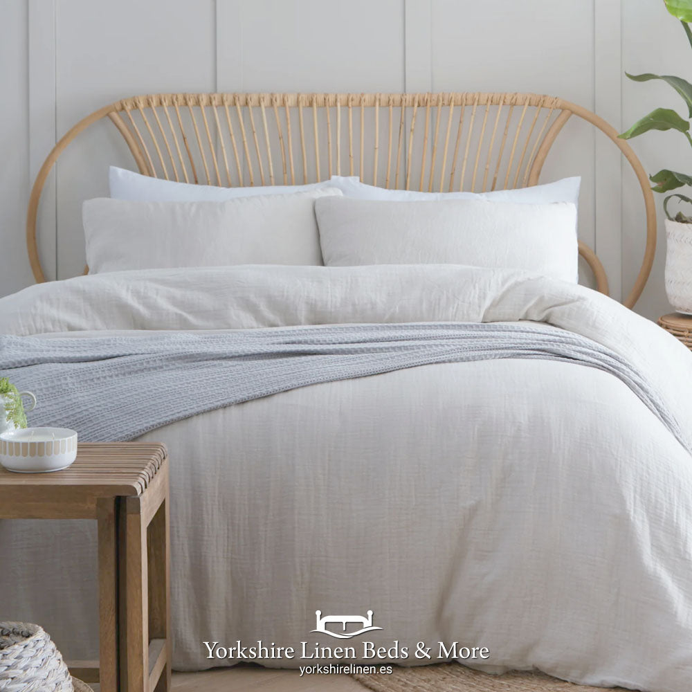 Fresco 100% Cotton Textured Duvets Set, Natural - Duvet Covers & Sets - Yorkshire Linen Beds & More