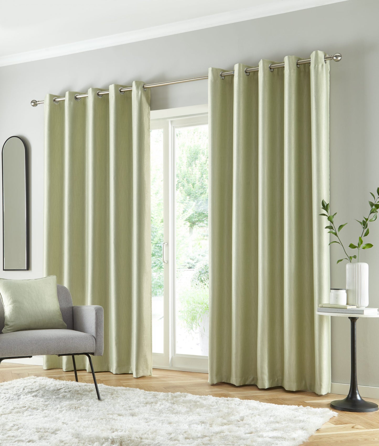Goodyear Thermal Ring Top Block Out Curtains, Green