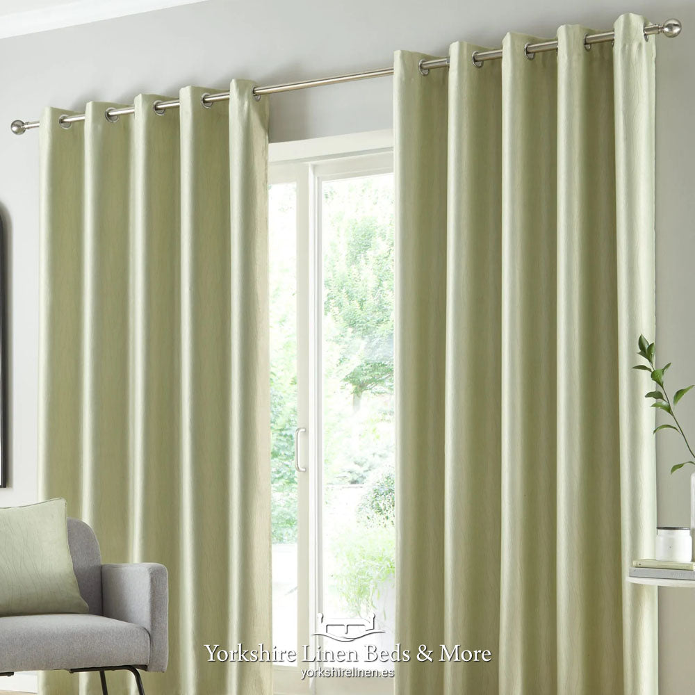 Goodyear Thermal Ring Top Block Out Curtains, Green - Curtains & Voiles - Yorkshire Linen Beds & More, Mijas & Marbella